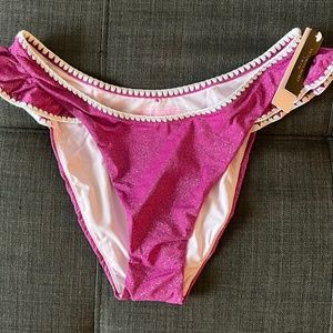 Victoria's Secret - Ruffled Pink Bikini Bottom (Size M)